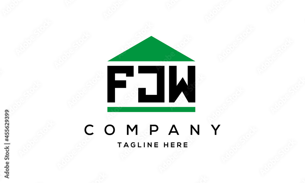 Fototapeta premium FJW three letter house for real estate logo design