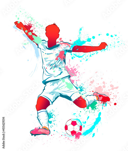 Obraz na plátne Soccer player with ball
