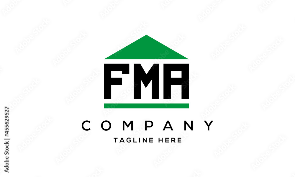 FMA creative three letter house for real estate logo design FMA creative three letter house for real estate logo design