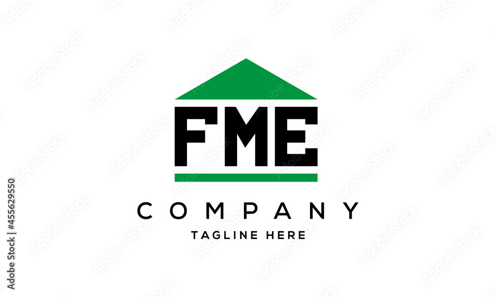 FME creative three letter house for real estate logo design
