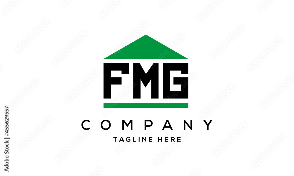 FMG creative three letter house for real estate logo design FMG creative three letter house for real estate logo design