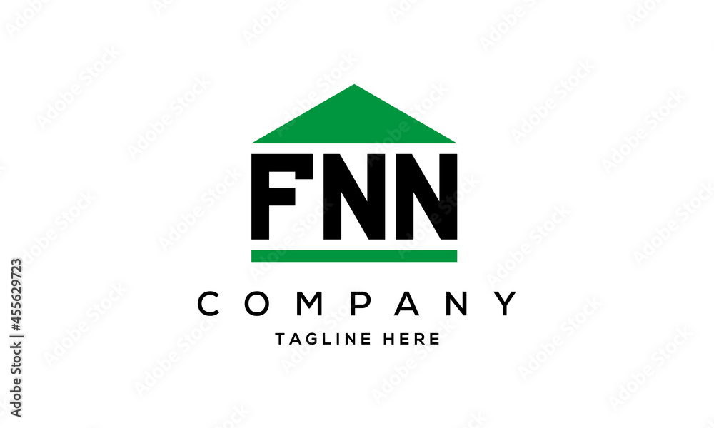 FNN creative three letter house for real estate logo design