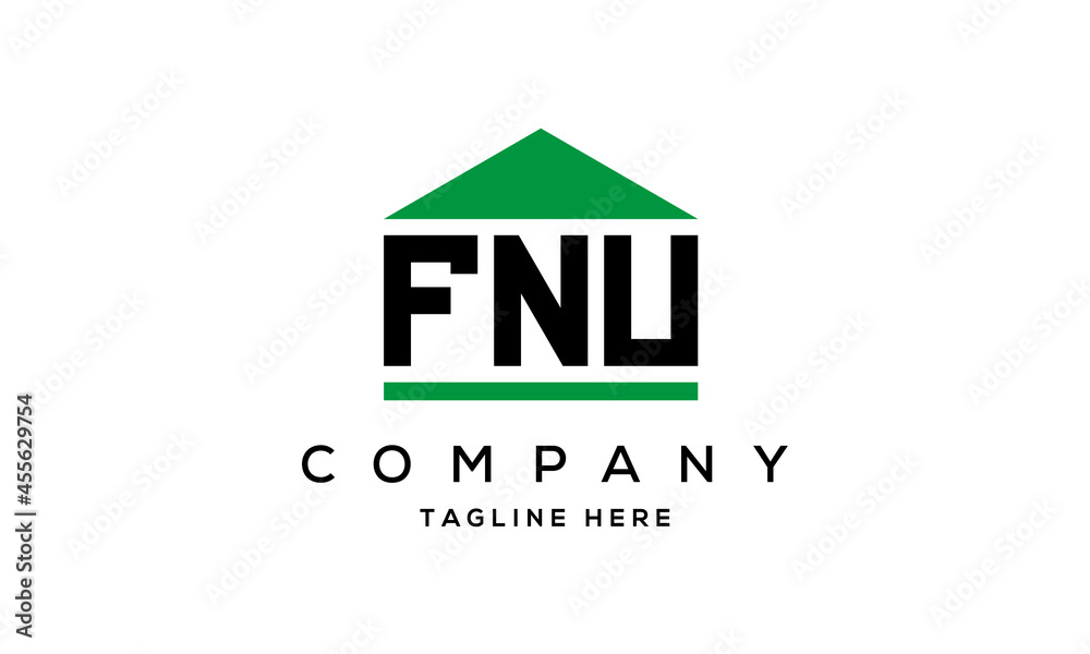 FNU creative three letter house for real estate logo design FNU creative three letter house for real estate logo design