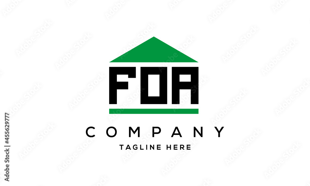 FOA creative three letter house for real estate logo design FOA creative three letter house for real estate logo design