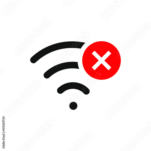 No internet access. Connection error icon design isolated on white background. Vector illustration