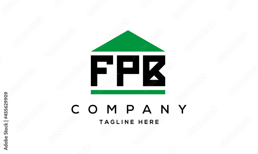 FPB creative three letter house for real estate logo design