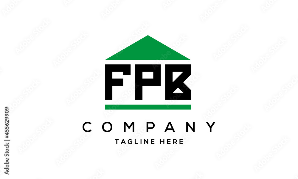 FPB creative three letter house for real estate logo design FPB creative three letter house for real estate logo design