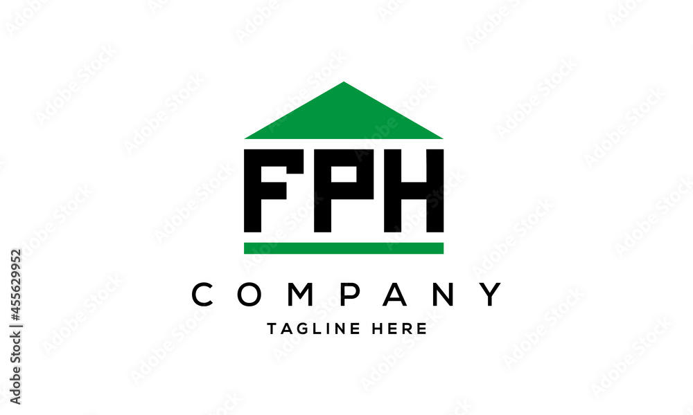 FPH creative three letter house for real estate logo design FPH creative three letter house for real estate logo design
