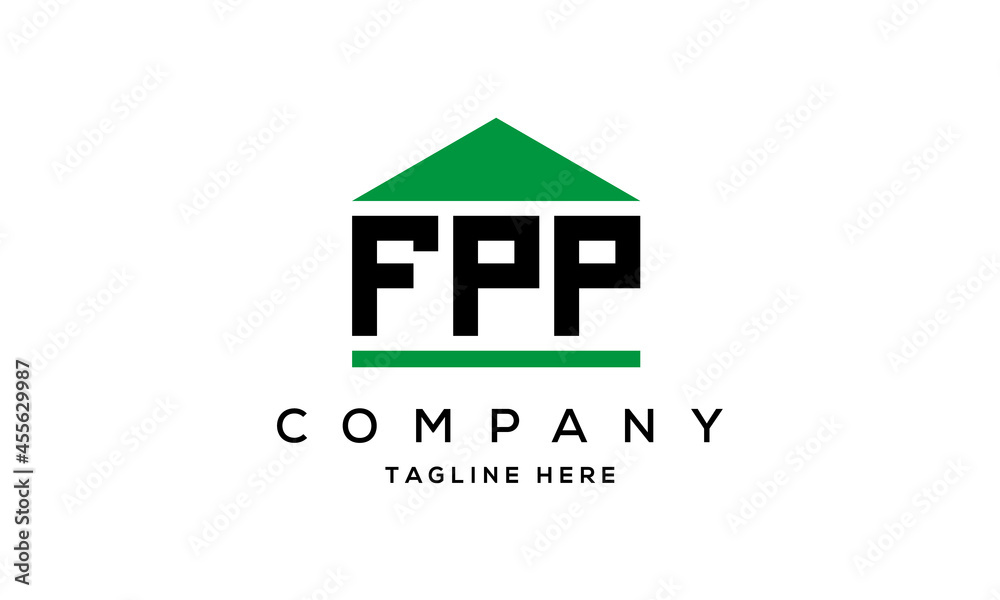 FPP creative three letter house for real estate logo design