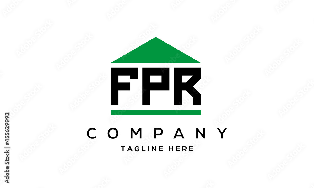 FPR creative three letter house for real estate logo design FPR creative three letter house for real estate logo design