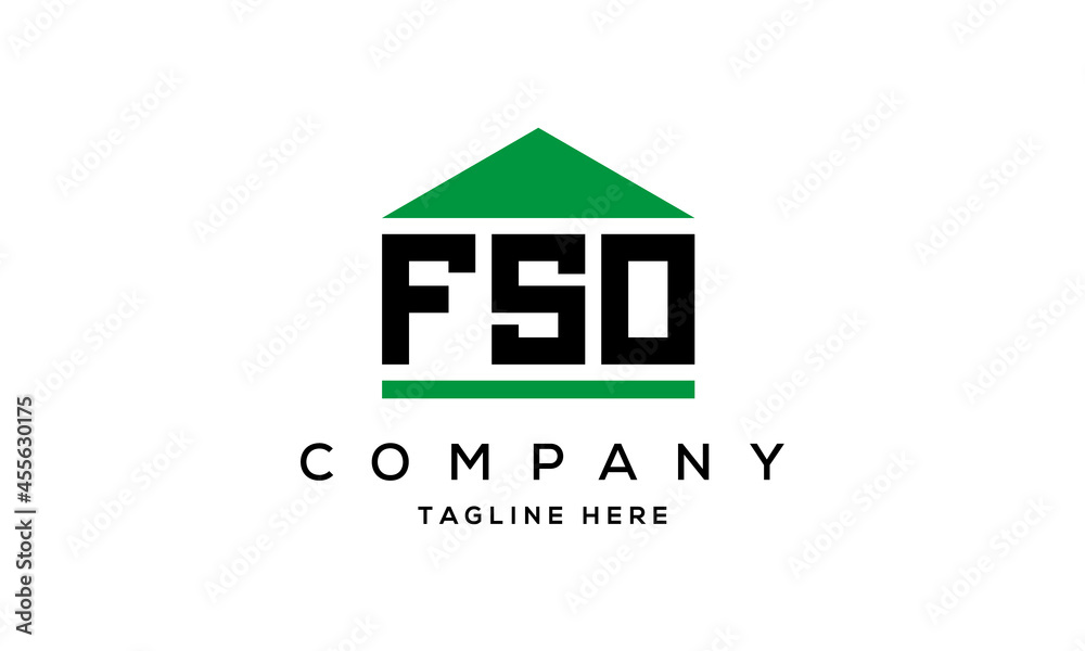 FSO three letter house for real estate logo design FSO three letter house for real estate logo design