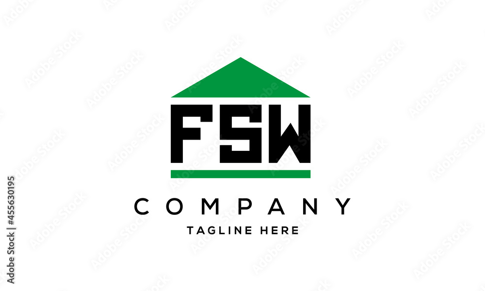 FSW three letter house for real estate logo design FSW three letter house for real estate logo design
