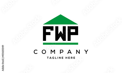 FWP three letter house for real estate logo design