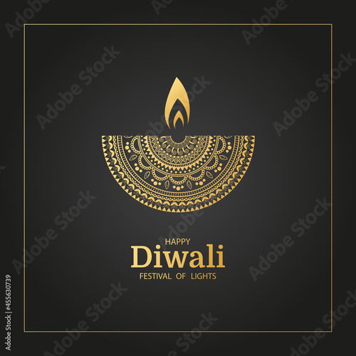 Vector Illustration of the holiday diwali. Deepavali. Festival of lights.
