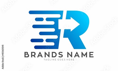 Creative letter R express logo design