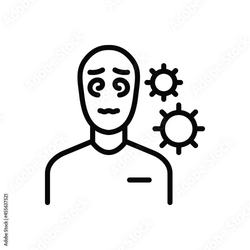 Black line icon for symptoms