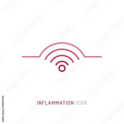 Inflammation, pain, angriness sign. Editable vector illustration in modern outline style