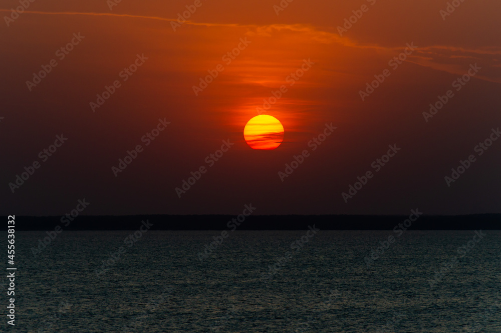 Sunset over the Kyiv sea, autumn Sunset over the Kyiv sea, autumn