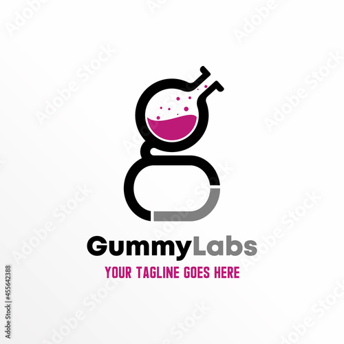 Letter or word G font with Test tube image graphic icon logo design abstract concept vector stock. Can be used as symbol related to laboratories or initial.