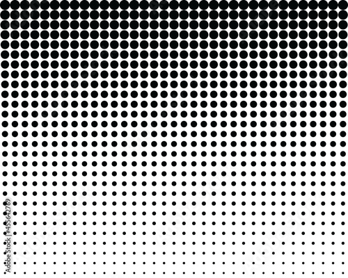 Black blend circles on a white background, seamless pattern