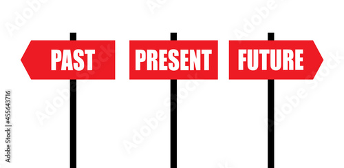 Vector Past Present Future Signs Illustration