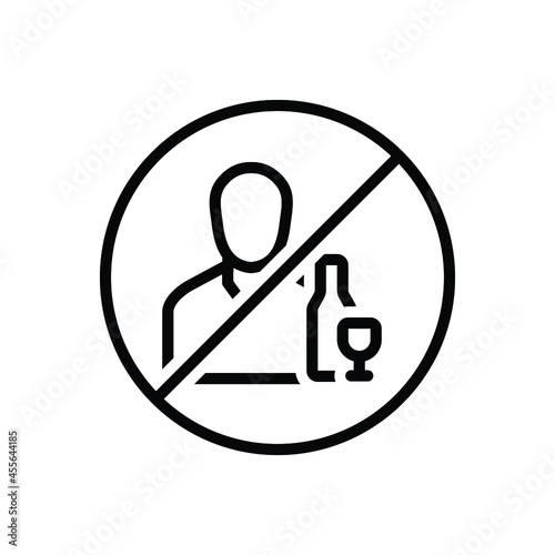 Black line icon for avoiding