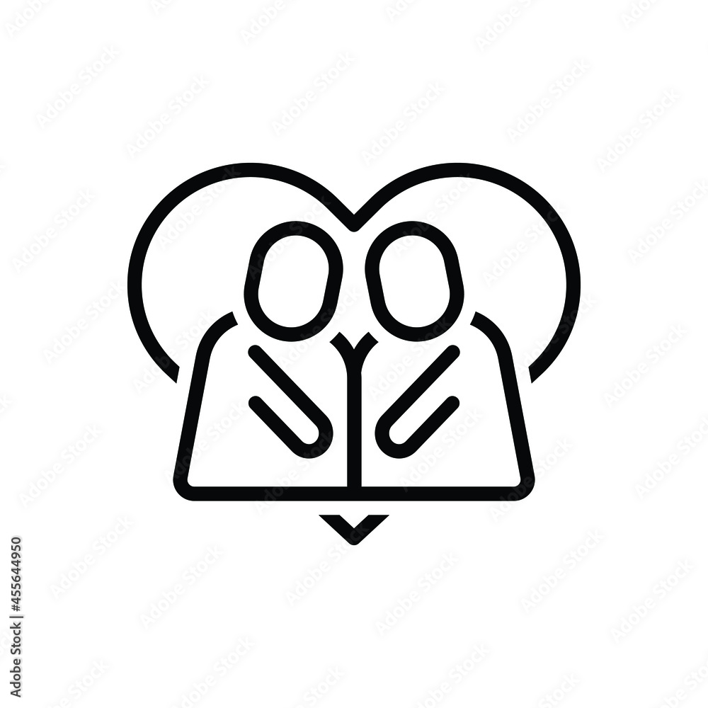Black line icon for relationships
Black line icon for relationships