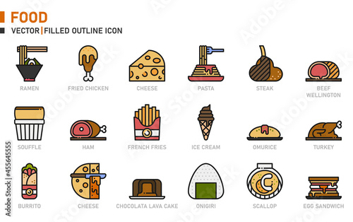 Food icon for website, application, printing, document, poster design, etc. photo