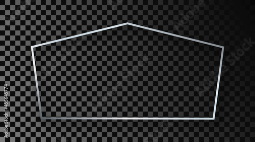 Wallpaper Mural Silver glowing tetragon shape frame with shadow Torontodigital.ca