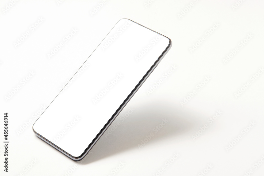 Mobile phone with blank screen on white background Mobile phone with blank screen on white background