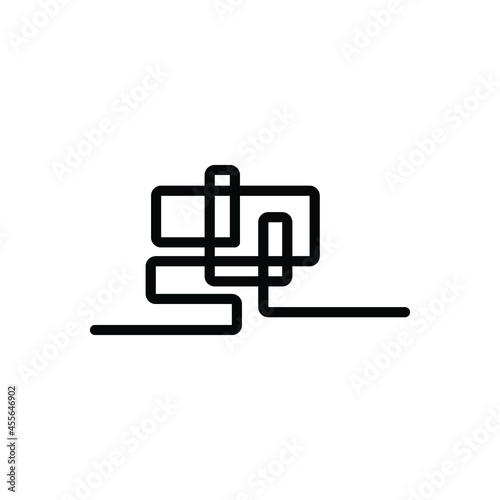 Black line icon for chaos