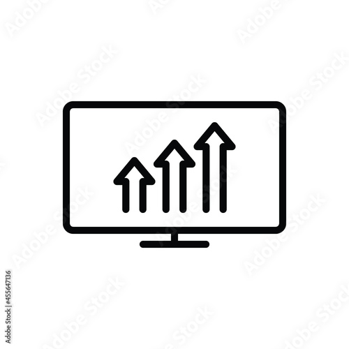 Black line icon for increased