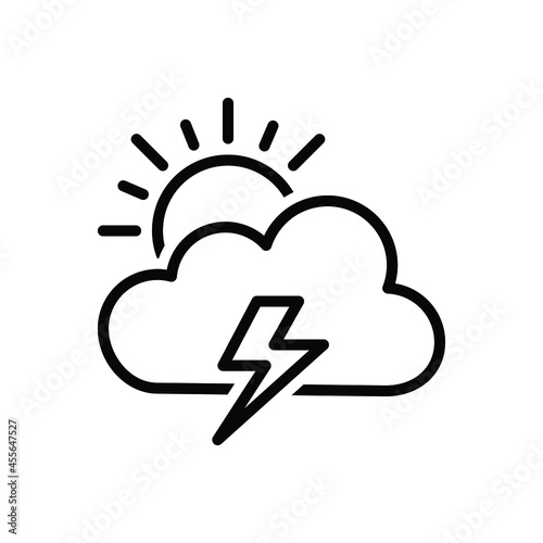 Black line icon for partly