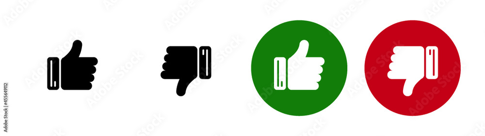 Thumbs up and thumbs down. Like icon. Thumbs up and thumbs down. Like icon.