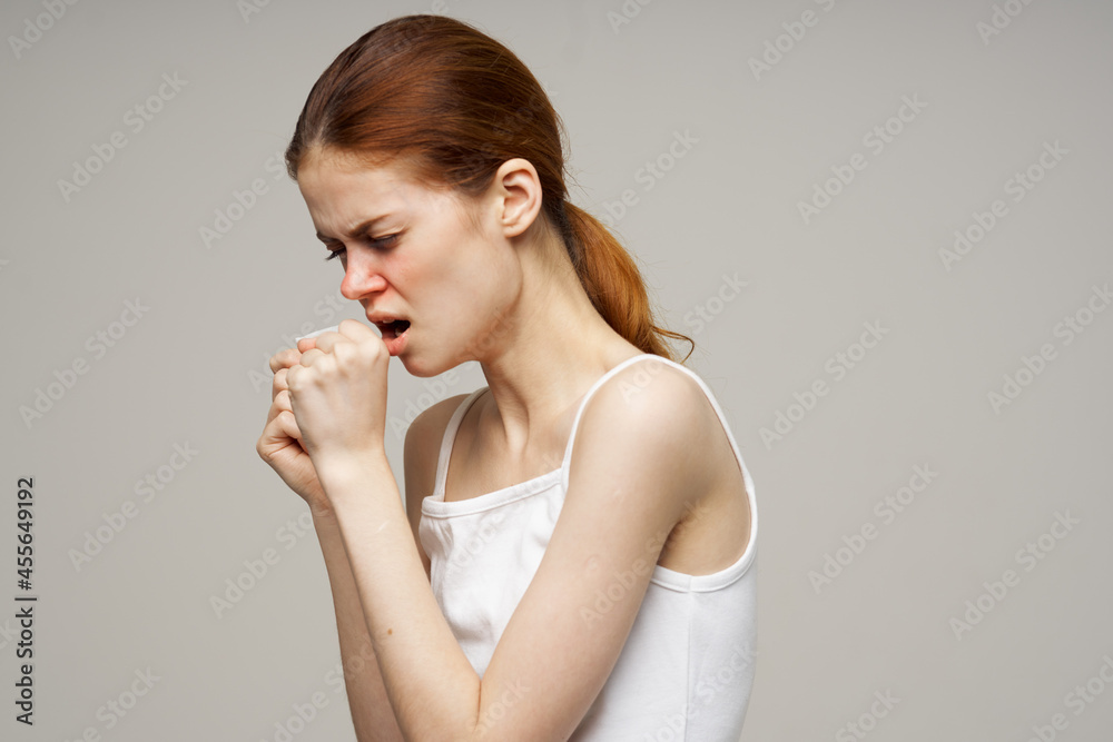 sick woman flu infection virus health problems close-up sick woman flu infection virus health problems close-up