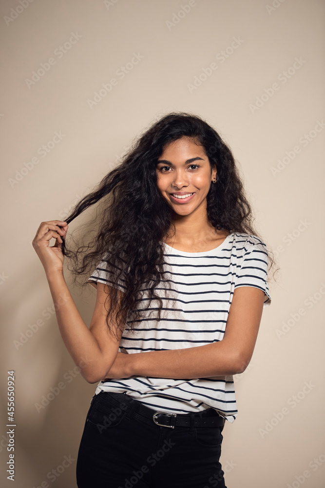 Portrait of beautiful and smiling woman Portrait of beautiful and smiling woman