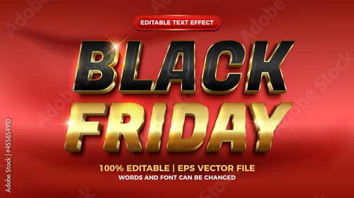 Black Friday luxury gold 3d Editable text effect