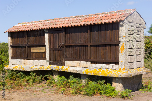 Orreo, a typical Galician architecture for storing grain. photo