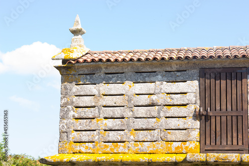 Orreo, a typical Galician architecture for storing grain. photo