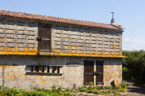 Orreo, a typical Galician architecture for storing grain. photo