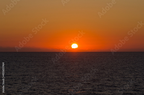 Sunset on the sea, on the Atlantic Ocean