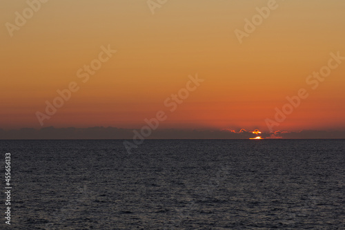 Sunset on the sea, on the Atlantic Ocean