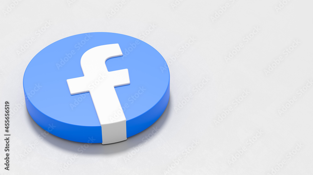 Facebook Logo On Light Grey Background With Copy Space Stock イラスト Adobe Stock