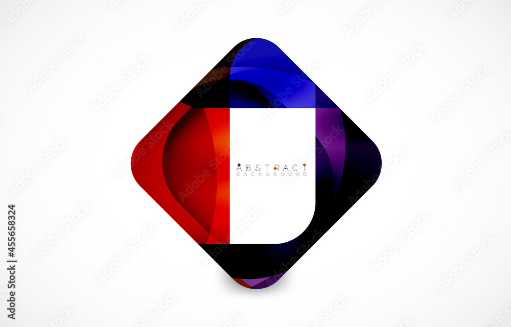 Minimal background. Abstract square shape with round corners created with wavy forms. Vector Illustration For Wallpaper, Banner, Background, Landing Page Minimal background. Abstract square shape with round corners created with wavy forms. Vector Illustration For Wallpaper, Banner, Background, Landing Page