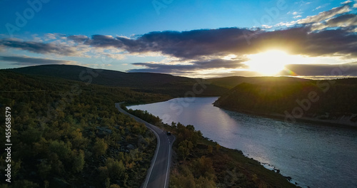 Tenojoki river ruska sunset photo