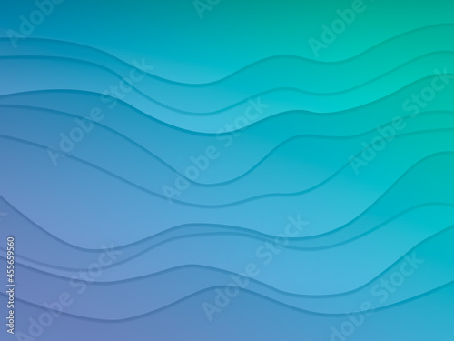 Green-purple gradient. Wave layer shape zigzag pattern concept abstract background flat design style illustration.
