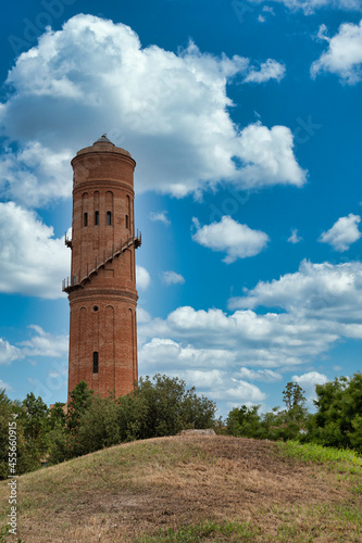 Photography Barcelona, ​​Spain; August 6, 2021: Old water tower in Besos Mar in Barcelona