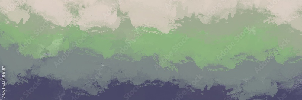 Abstract painting art with dark grey, green and teal oil paint brush for presentation, website background, banner labor day, wall decoration, or t-shirt design