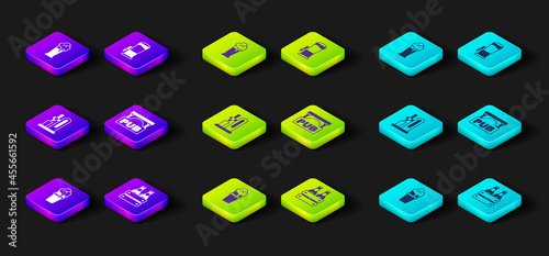 Set Glass of beer, Pack bottles, Beer tap with glass, Street signboard Pub, and icon. Vector