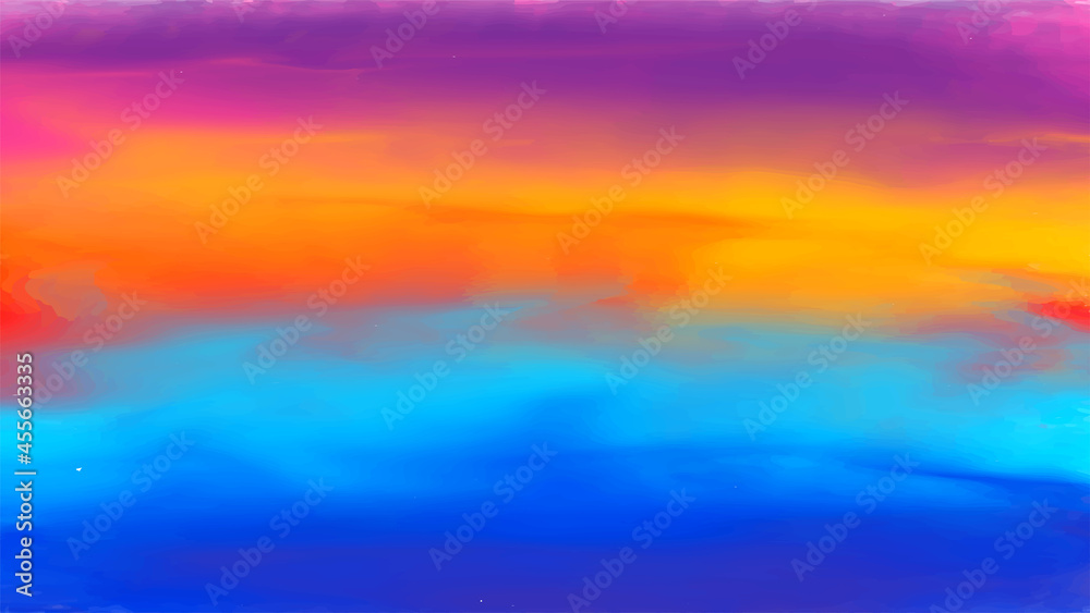 Vibrant  watercolor wallpaper background in violet pink yellow orange and blue color
